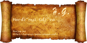 Herényi Géza névjegykártya