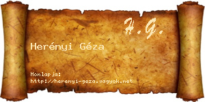 Herényi Géza névjegykártya
